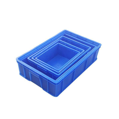 6 Pieces Plastic Parts Box Hardware Tool Box Thickened Plastic Turnover Box Plastic Frame Flat Material Shelf Box Rectangular Storage Tool Box 3 × Blue