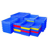 6 шт. утолщенная пластиковая коробка, прямоугольная оборотная коробка, пластиковая квадратная коробка, пластиковая пластина, пластиковая квадратная коробка, оборотная коробка, коробка для деталей [квадратный синий 3, 560x370x80 мм]