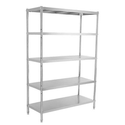 5 Layer Stainless Steel Shelf Kitchen Storage Shelf Commercial Warehouse Shelf Industrial Display Material Shelf 100*45*175