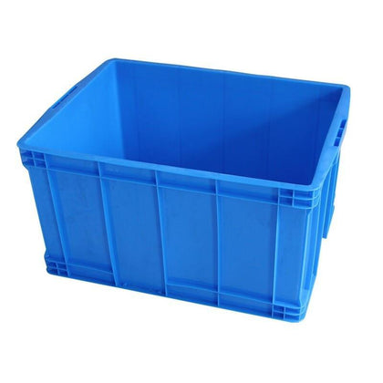 10 шт. пластиковая оборотная коробка, большая синяя с крышкой, затяжкой, коробка из белого материала, коробка для аксессуаров, пластиковая коробка, длина 405 * ширина 305 * высота 150 мм 