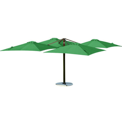 Наружный зонтик от солнца, зонтик от солнца во дворе, коммерческий складной зонт, вилла-бар, уличный зонт, темно-зеленый квадратный зонт с четырьмя головками, 2,5 м