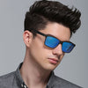 NALANDA Синие квадратные поляризованные солнцезащитные очки-авиаторы с зеркальными линзами UV400 в оправе для ПК, мужские женские очки для путешествий на открытом воздухе, ежедневного использования