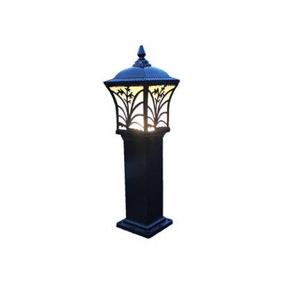 Светодиодный уличный газонный светильник, дворовый светильник, газонный пейзажный светильник, водонепроницаемый садовый парковый уличный фонарь 220 В, 65 см, черная орхидея, городская мощность