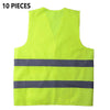 ECVV 10 шт./пакет, светоотражающий жилет, рабочий жилет, высокая видимость, предупреждающий жилет для дня и ночи, дорожная, строительная защитная одежда