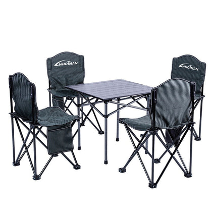 Outdoor Folding Table And Chair Set Courtyard Balcony Outdoor Table Portable Picnic Barbecue Advertising Stall Five Piece Set Of Table And Chair